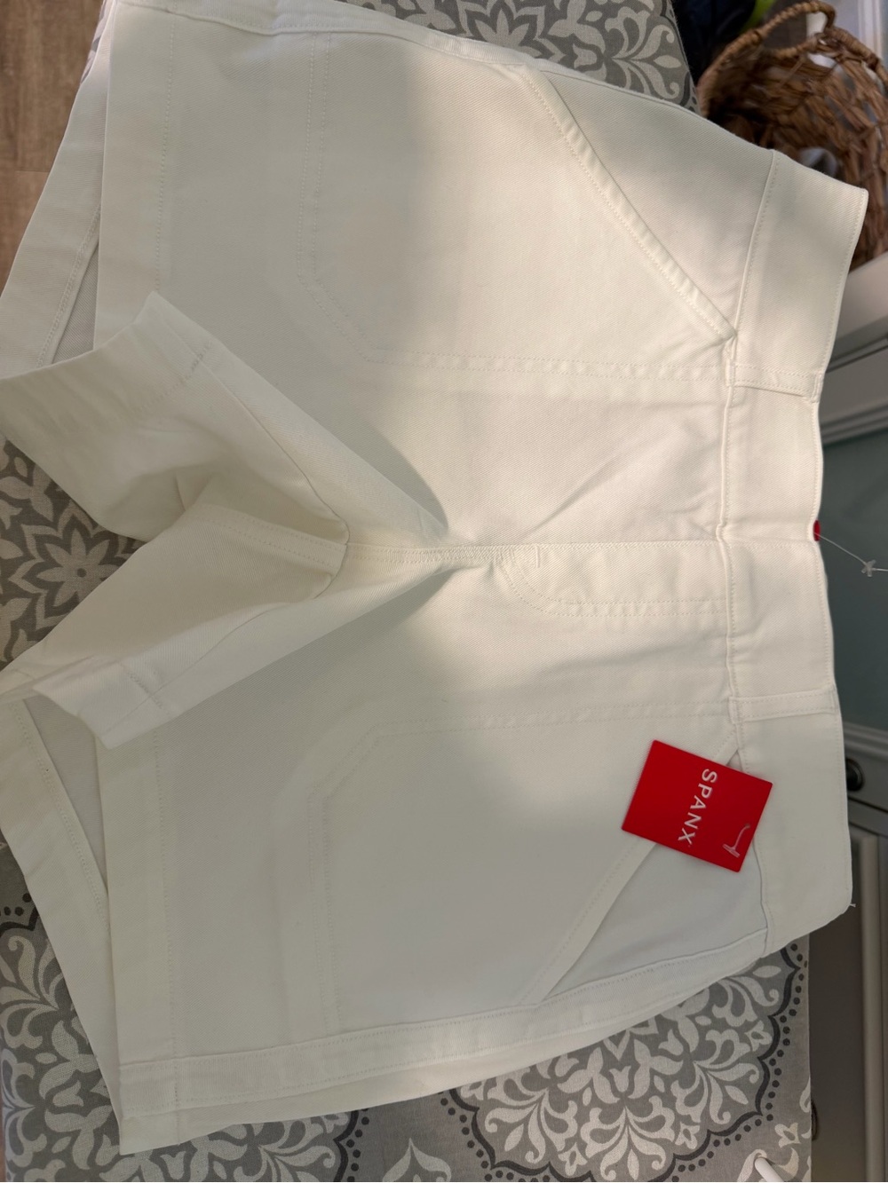 SPANX Cream High-Waist Shaping Shorts